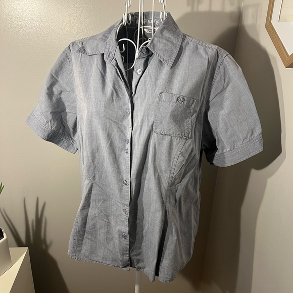 Vintage Riders By Lee Women’s Slimming Cotton Short Sleeve Button Up Size XL - Picture 1 of 3